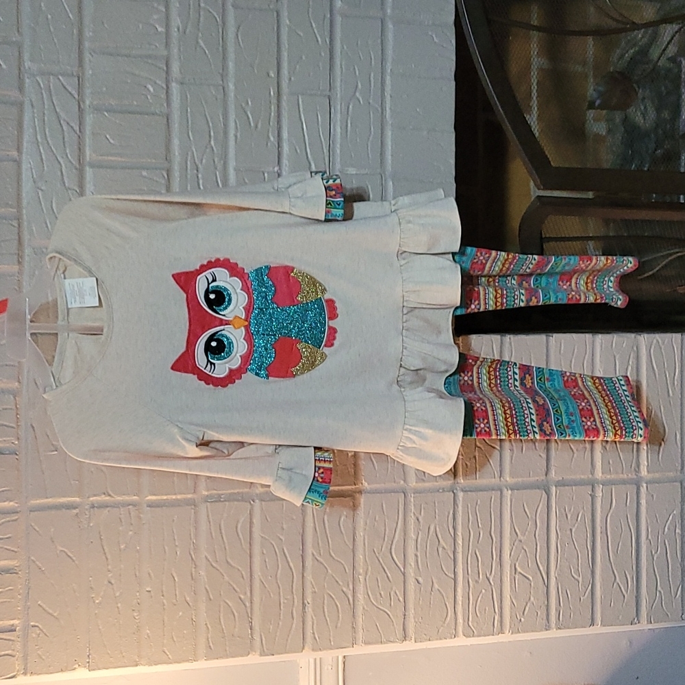 Girls owl 2 pc outfit